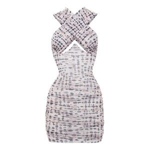 Heiress Beverly Hills - CRISS CROSS HALTER MESH DRESS